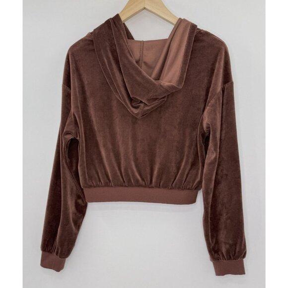 Cult Favorite Hoodie Velour Zip Up Butterfly Rhinestone Jacket Sz M Y2K Hipster - Picture 8 of 11